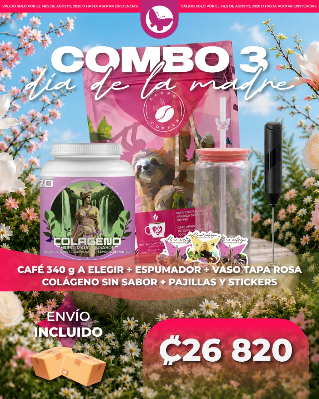 Combo Día de la Madre #3 – Café + Colágeno + Vaso + Espumador | Envío Incluido