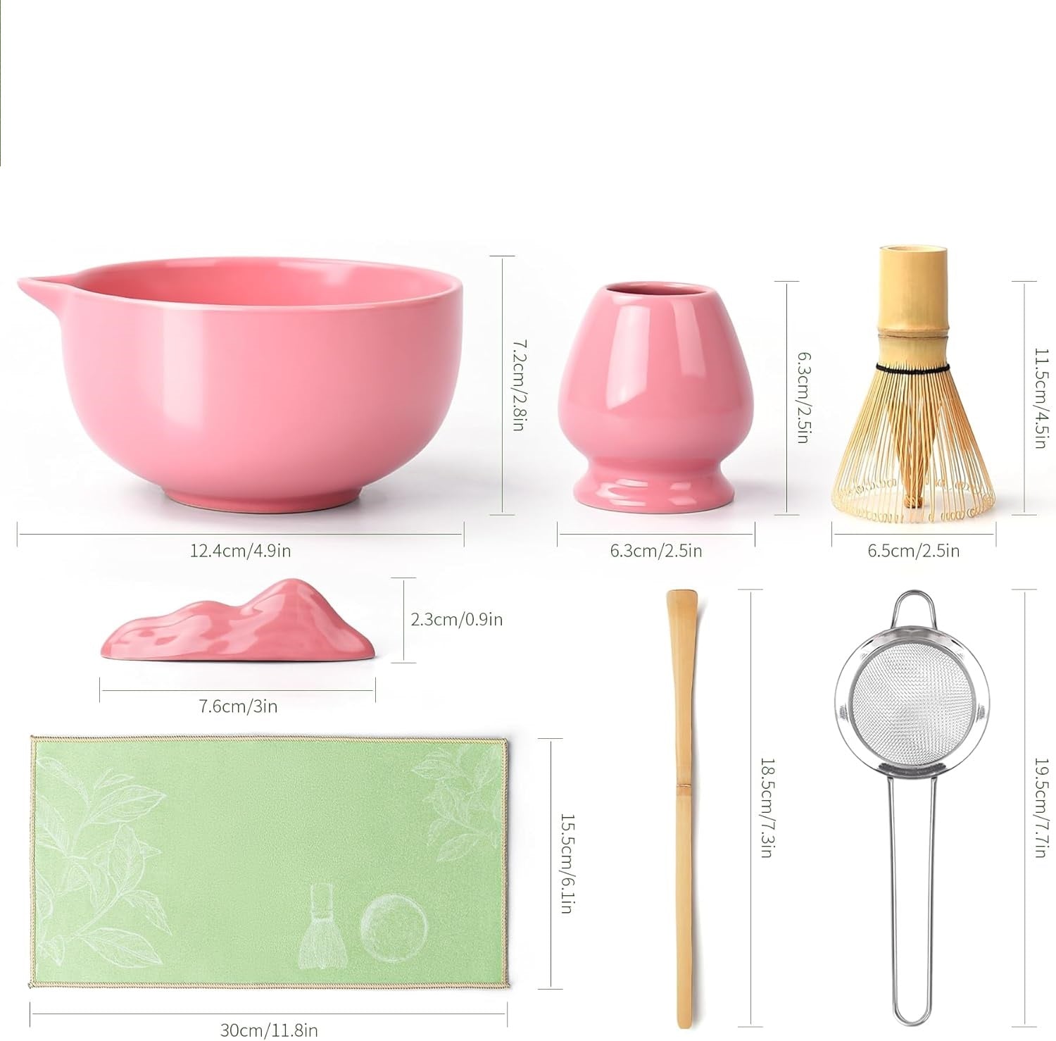 Set de Matcha de 7 Piezas Rosado (Envío incluido)