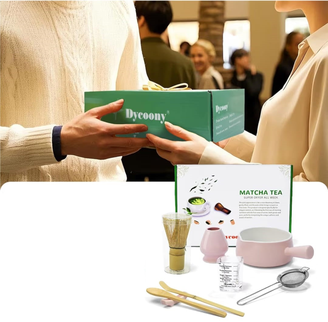 SET CEREMONIAL DE MATCHA VERSION ROSADO CON AGARRE ERGONOMICO